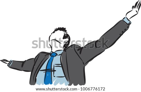 business man freedom gesture vector illustration