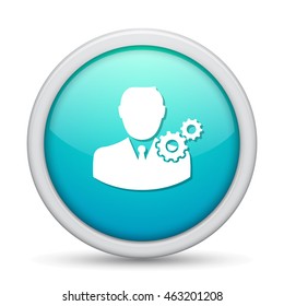 business man with gear   icon