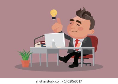  Business man get idea illustration