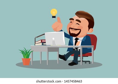  Business man get idea illustration
