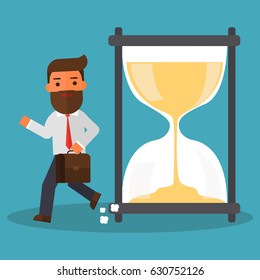 Business Man Getting Late Stock Vector (Royalty Free) 630752126