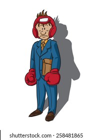 Business man getting prepared for his battle in project presentation