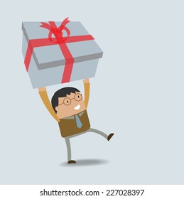 Business man with Gift box