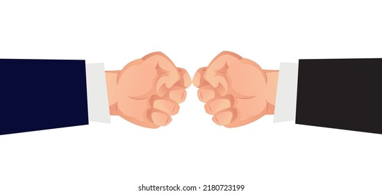 Business man giving fist bump, monochrome, black and white image.
