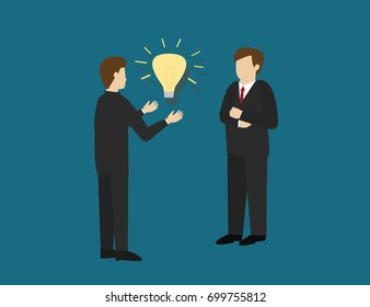 Business man giving an ideas . Business concept Isometric 3d design vector illustration