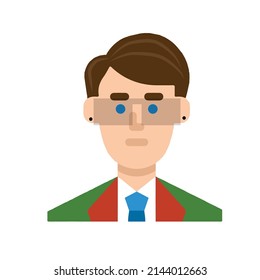 Hombre de negocios con gafas. Ilustración vectorial de hombre 