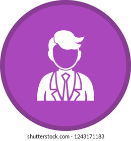 Business man Glyph Round Circle Multi color BG
