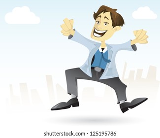 Business man is going to weekend break.