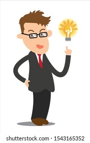 A business man with a good idea Business concept illustration