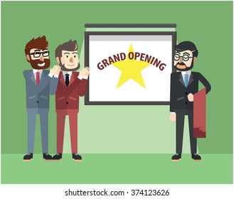 Business man grand opening