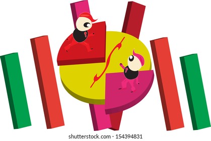 Business man with graph