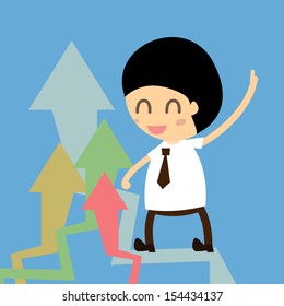 Business man with graph