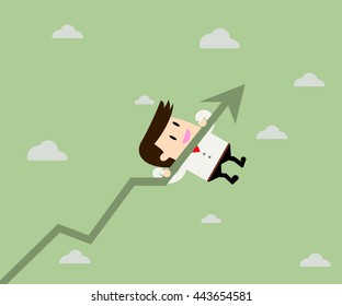 Business man with graph