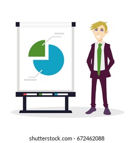 Business man with graph