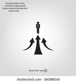 business man and graph arrows