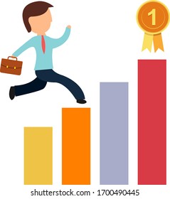 business man and graph illustration