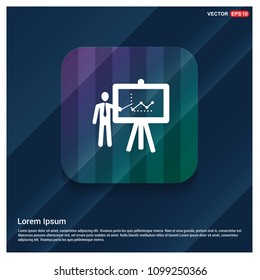 Business Man with Growing graph Icon