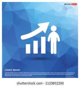 Business Man with Growing graph Icon - Free vector icon