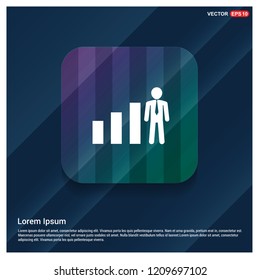 Business Man with Growing graph Icon - vector icon