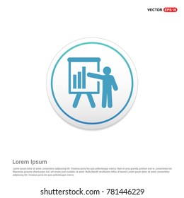 Business Man with Growing graph Icon