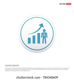 Business Man with Growing graph Icon