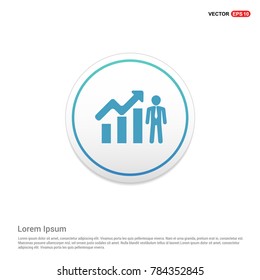 Business Man with Growing graph Icon