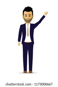 business man hand up 