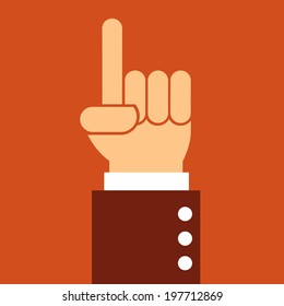 business man hand pointing up,illustration,vector