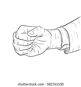 business man hand punch isolated on white background.