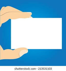 Business man hand showing business card with space for text and detail 