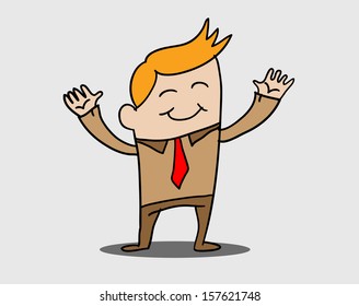 Business man in happy 
