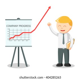 Business man happy arrow illustration