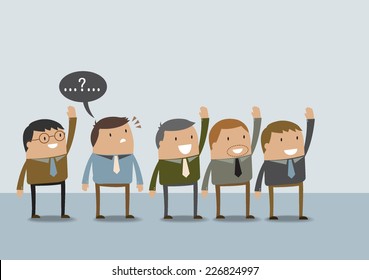 Business man have question mark in the head 