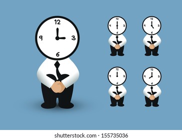 Business man with head clock