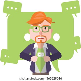 Business man hero flat design