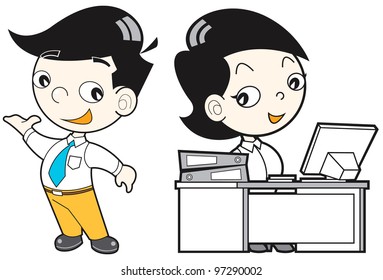 business man and his Secretary.