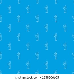 Business man holding with arrow up pattern vector seamless blue repeat for any use