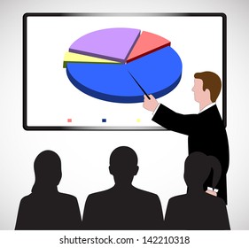 business man holds presentation