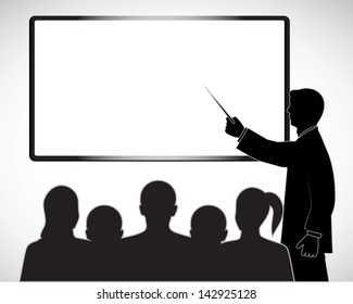 business man holds presentation