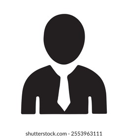 Business man icon, avatar, symbol silhouette vector illustration. Man profile avatar icon.