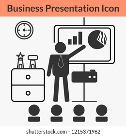 Business man icon concept vector eps10.Presentation activity
