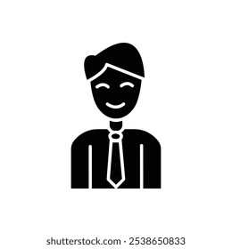 Business man icon flat line symbol set.