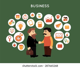 Business man. Business icon and graphical elements. Visualization concept.