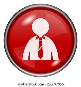 Business man icon. Internet button on white background. 