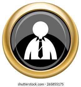 Business man icon. Internet button on white  background. EPS10 Vector.
