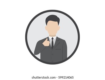 Business man icon like hand good job