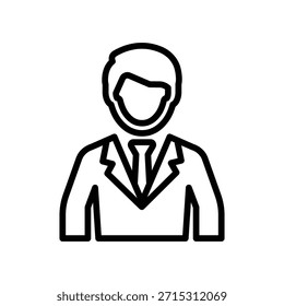 Ícone Business Man, gráficos Line Vetor