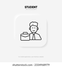 Business man icon, linear style sign for mobile concept and web design. Symbol, logo illustration for ui ux mobile app website
