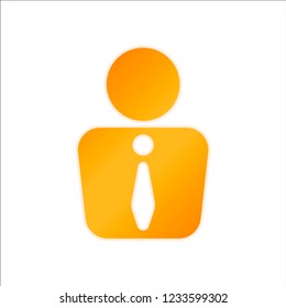 business man icon. Orange sign with low light on white background