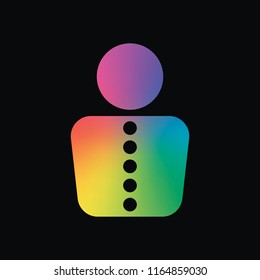 business man icon. Rainbow color and dark background
